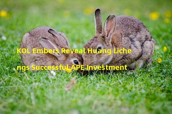 KOL Embers Reveal Huang Lichengs Successful APE Investment