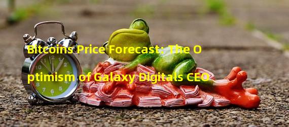Bitcoins Price Forecast: The Optimism of Galaxy Digitals CEO