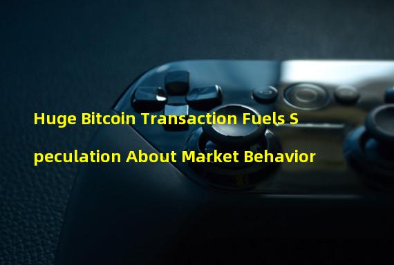 Huge Bitcoin Transaction Fuels Speculation About Market Behavior