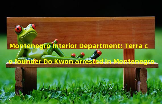 Montenegro Interior Department: Terra co founder Do Kwon arrested in Montenegro