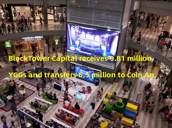 BlockTower Capital receives 9.81 million YGGs and transfers 6.5 million to Coin An
