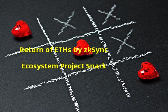 Return of ETHs by zkSync Ecosystem Project Snark 