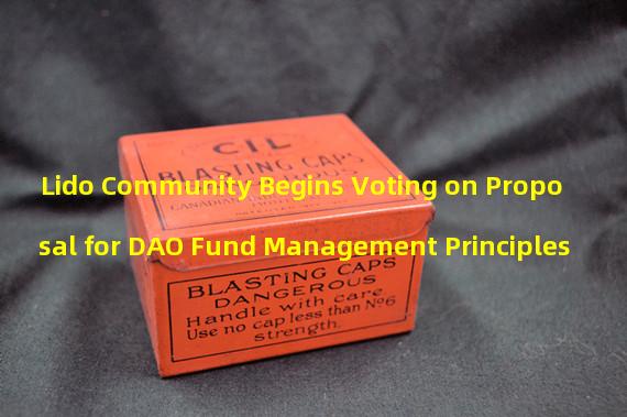 Lido Community Begins Voting on Proposal for DAO Fund Management Principles