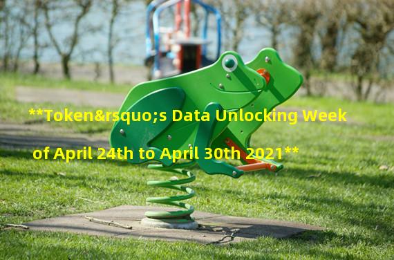 **Token’s Data Unlocking Week of April 24th to April 30th 2021**