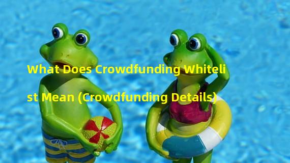 What Does Crowdfunding Whitelist Mean (Crowdfunding Details)